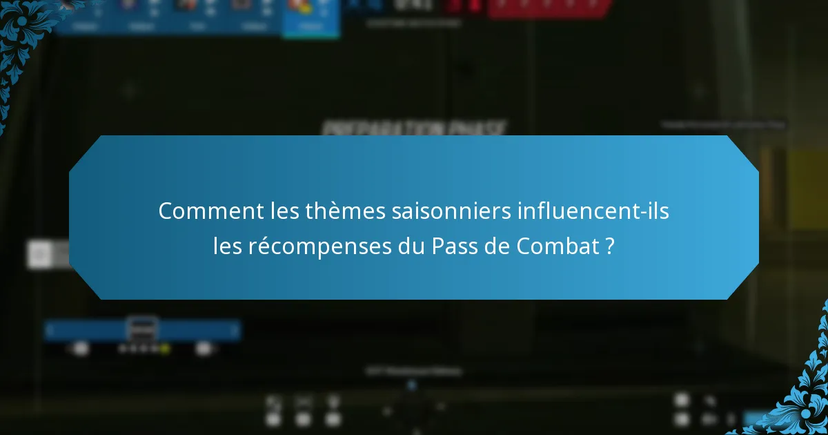 Comment les thèmes saisonniers influencent-ils les récompenses du Pass de Combat ?
