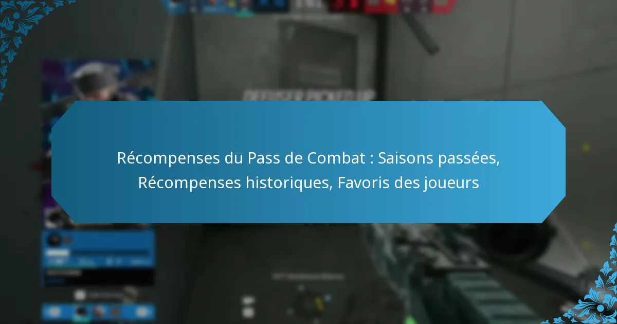 Récompenses du Pass de Combat : Saisons passées, Récompenses historiques, Favoris des joueurs
