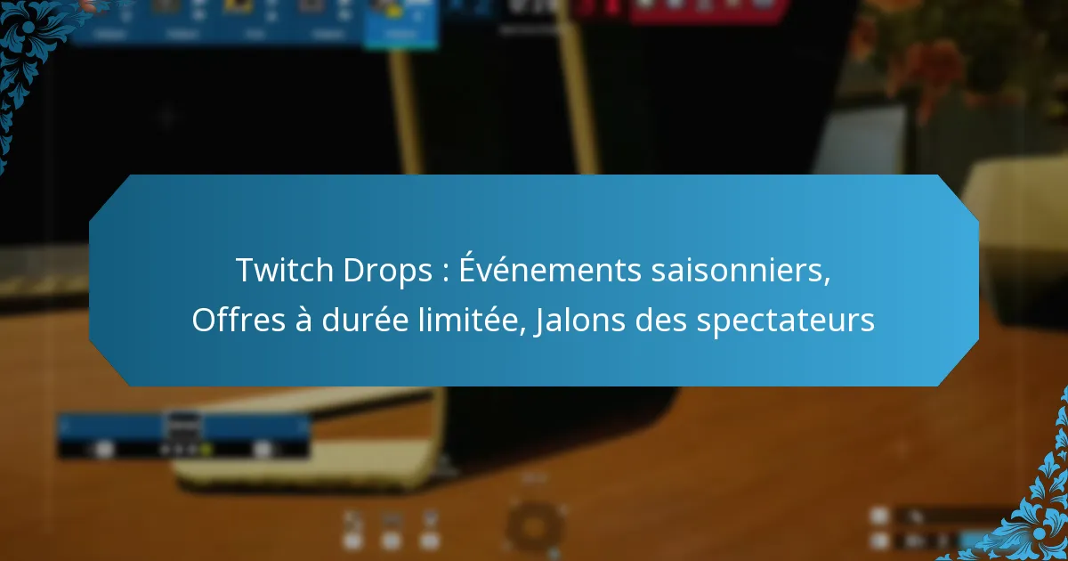 Twitch Drops : Événements saisonniers, Offres à durée limitée, Jalons des spectateurs